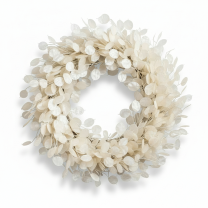 Handcrafted Honesty Plant Wreath – Natural Lunaria Wall & Door Decor