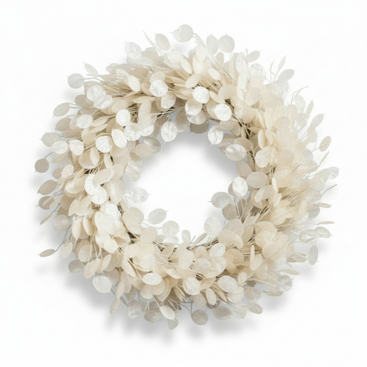 Handcrafted Honesty Plant Wreath – Natural Lunaria Wall & Door Decor