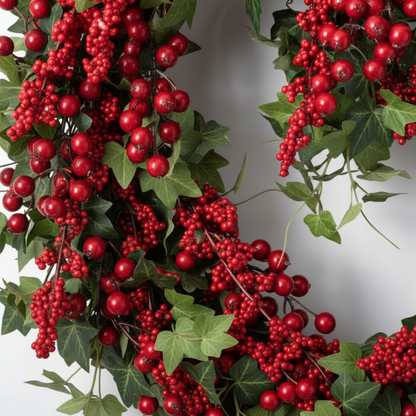 Heart-Shaped Red Berry & Ivy Wreath – Festive Valentine’s Door Decor