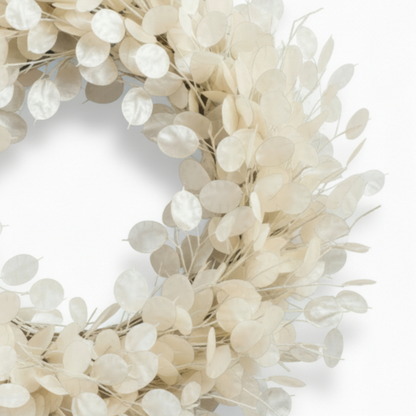 Handcrafted Honesty Plant Wreath – Natural Lunaria Wall & Door Decor